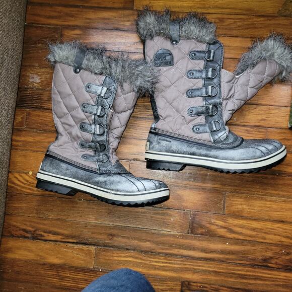 Sorel Boots Womens Size 11 Soft Toe Tofino Snow Gray Leather Waterproof - Picture 5 of 13